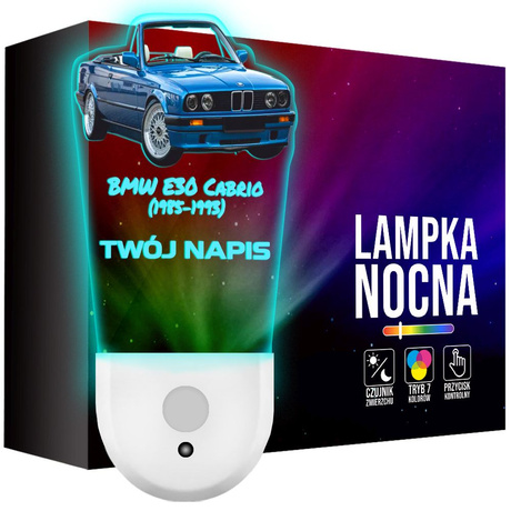 Lampka Nocna LED dla Dziecka auto BMW E30 Cabrio kontaktu gniazdka CZUJNIK