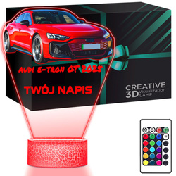 LAMPKA NOCNA LED 3D AUDI E-TRON SAMOCHÓD prezent dla dziecka URODZINY statuetka + pilot