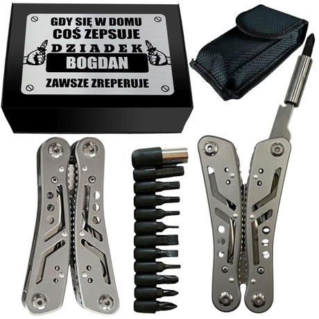 MULTITOOL 13w1 Z GRAWEREM prezent dla dziadka na święta Dzień Dziadka