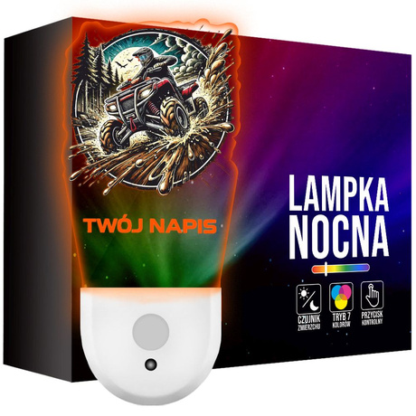 Lampka Nocna LED dla Dziecka QUAD OFFROAD kontaktu gniazdka CZUJNIK