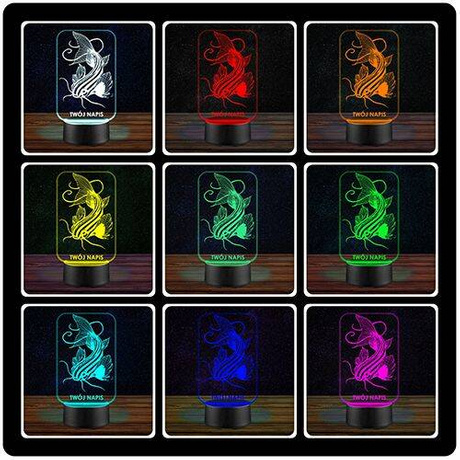 LAMPKA NOCNA LED SUM RYBA RYBKA 3D + PILOT prezent URODZINY statuetka