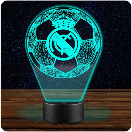 Lampka nocna FC Real Madryt Piłka nożna 3D LAMP LED