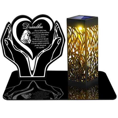 ZNICZ SOLARNY LED WIECZNY PODSTAWKA dla dziadka NA CMENTARZ GRÓB lampka 3D
