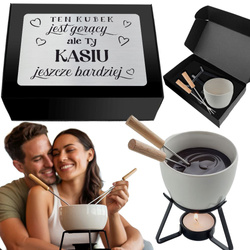 Zestaw kubek do fondue Prezent na Walentynki dla dziewczyny chłopaka męża