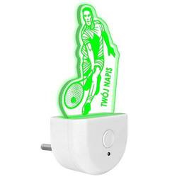 Lampka Nocna LED dla Dzieci TENISISTA TENIS do kontaktu gniazdka CZUJNIK
