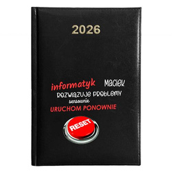 KALENDARZ KSIĄŻKOWY A5 dzienny 2026 ROK TERMINARZ NOTATNIK INFORMATYK