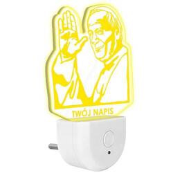 Lampka Nocna LED dla Dzieci PAPIEŻ JAN PAWEŁ II kontaktu gniazdka CZUJNIK