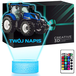 LAMPKA NOCNA LED 3D z imieniem Traktor Ciągnik prezent dla dziecka URODZINY statuetka + pilot