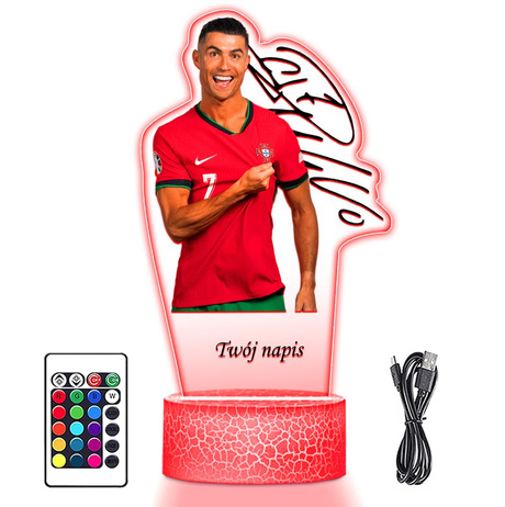 LAMPKA NOCNA LED 3D Cristiano Ronaldo prezent dziecka URODZINY statuetka