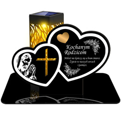 ZNICZ SOLARNY LED WIECZNY PODSTAWKA NA CMENTARZ GRÓB lampka Serce 3D