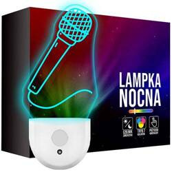 Lampka Nocna LED dla Dzieci MIKROFON MUZYKA do kontaktu gniazdka CZUJNIK