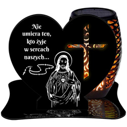 ZNICZ SOLARNY LED WIECZNY PODSTAWKA NA CMENTARZ GRÓB Krzyż EFEKT PŁOMIENIA