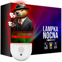 Lampka Nocna LED dla Dziecka BOBRITO BANDITO BÓBR kontaktu gniazdka CZUJNIK