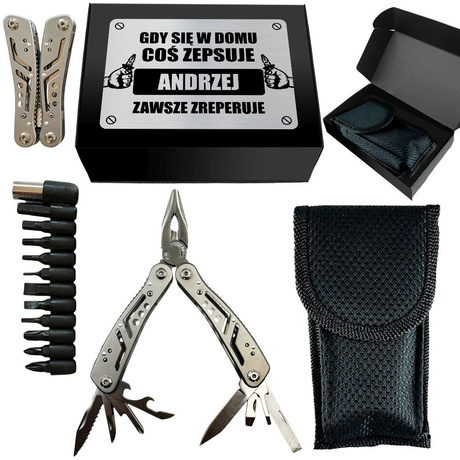 MULTITOOL 13w1 Z GRAWEREM prezent dla taty faceta męża dziadka na święta