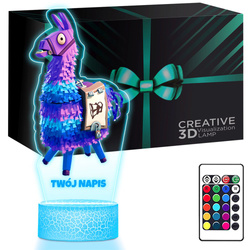 LAMPKA NOCNA LED 3D FORTNITE ALPAKA ŁUP LAMA prezent dziecka URODZINY