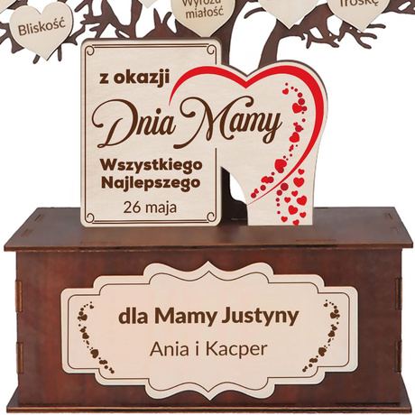 PAMIĄTKA PREZENT NA DZIEŃ MAMY DLA MAMY MATKI TEŚCIOWEJ SERCE DRZEWKO