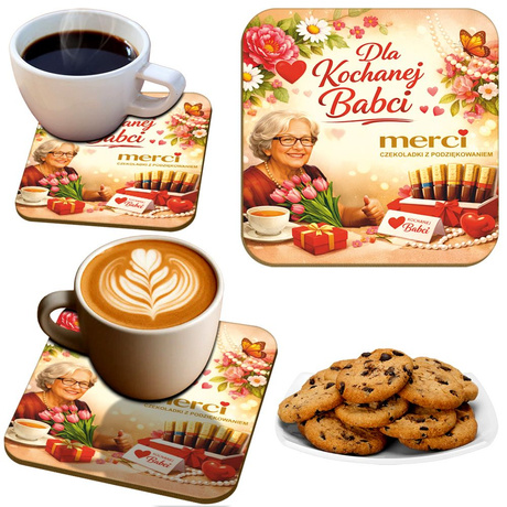 Podkładka pod kubek Dla Kochanej Babci HDF Prezent Dzień Babci