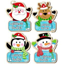 DREWNIANE BOMBKI NA CHOINKĘ Z ŻYCZENIAMI 4 SZT