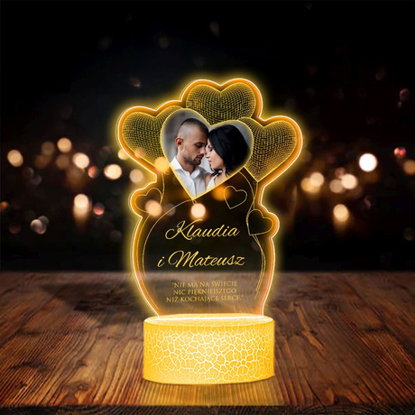 Lampka Nocna ramka prezent na WALENTYNKI DZIEWCZYNY chłopaka żony męża NIEJ z personalizacją