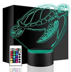 LAMPKA NOCNA LED ŻÓŁW ŻÓŁWIK ZWIERZĄTKO 3D PILOT prezent URODZINY statuetka