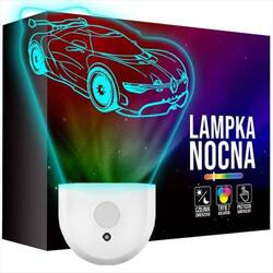 Lampka Nocna LED dla Dzieci RENAULT AUTO AUTKO do kontaktu gniazdka CZUJNIK