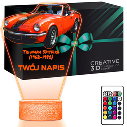 LAMPKA NOCNA LED 3D AUTO Triumph Spitfire prezent dla dziecka URODZINY statuetka + pilot