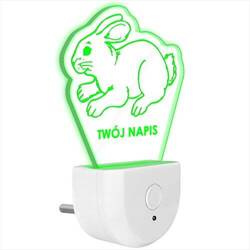 Lampka Nocna LED dla Dzieci ZAJĄCZEK ZAJĄC do kontaktu gniazdka CZUJNIK