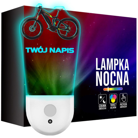 Lampka Nocna LED dla Dziecka Rower Górski Rowerzysty do gniazdka CZUJNIK