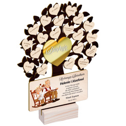 Prezent na Dzień Babci i Dziadka statuetka DRZEWKO SZCZĘŚCIA GRAWER DLA BABCI DZIADKA Dziadków