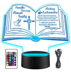 LAMPKA NOCNA LED PREZENT NA KOMUNIĘ ŚWIĘTĄ KOMUNIA PAMIĄTKA STATUETKA obraz