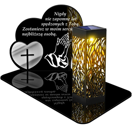 ZNICZ SOLARNY LED WIECZNY PODSTAWKA NA CMENTARZ GRÓB lampka Serce 3D  