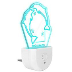 Lampka Nocna LED dla Dzieci DELFINKI DELFIN do kontaktu gniazdka CZUJNIK