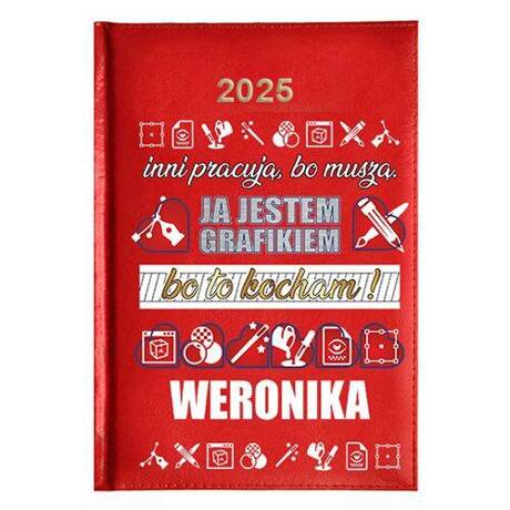 KALENDARZ KSIĄŻKOWY A5 dzienny 2025 ROK TERMINARZ NOTATNIK GRAFIK