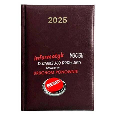 KALENDARZ KSIĄŻKOWY A5 dzienny 2025 ROK TERMINARZ NOTATNIK INFORMATYK