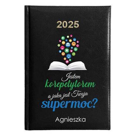 KALENDARZ KSIĄŻKOWY A5 dzienny 2025 ROK TERMINARZ NOTATNIK KOREPETYTOR