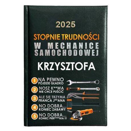 KALENDARZ KSIĄŻKOWY A5 dzienny 2025 ROK TERMINARZ NOTATNIK MECHANIK