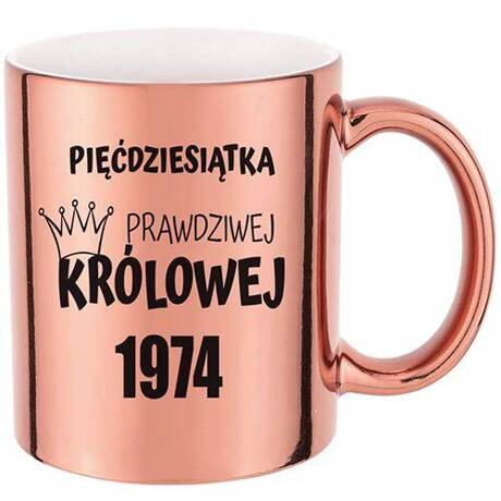 KUBEK RÓŻOWY LUSTRZANY 330 ml ELEGANCKI PREZENT URODZINY 10-99 OSIEMNASTKĘ