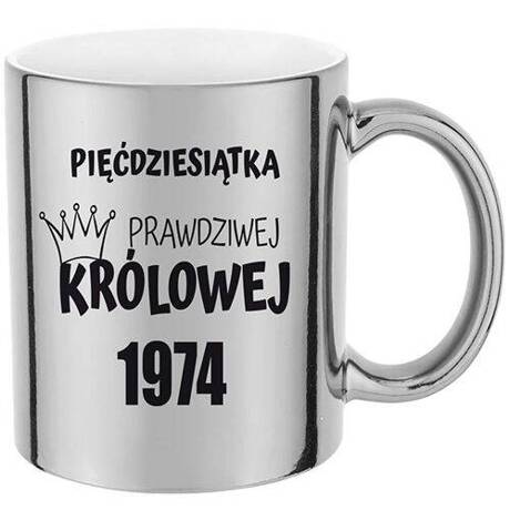 KUBEK SREBRNY LUSTRZANY 330 ml ELEGANCKI PREZENT URODZINY 10-99 OSIEMNASTKĘ