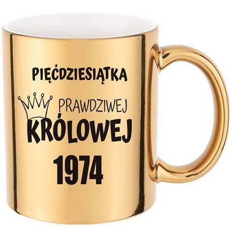 KUBEK ZŁOTY LUSTRZANY 330 ml ELEGANCKI PREZENT URODZINY 10-99 OSIEMNASTKĘ