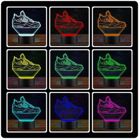 LAMPKA NOCNA But Nike Air Jordan 4 Streetwear 3D LED PILOT prezent URODZINY