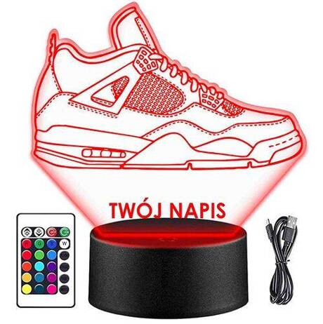 LAMPKA NOCNA But Nike Air Jordan 4 Streetwear 3D LED PILOT prezent URODZINY