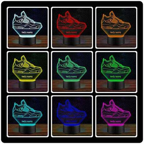 LAMPKA NOCNA But Nike Air Jordan 4 Streetwear 3D LED PILOT prezent URODZINY