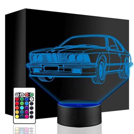 LAMPKA NOCNA LED BMW 635 AUTO AUTKO 3D + PILOT prezent URODZINY statuetka