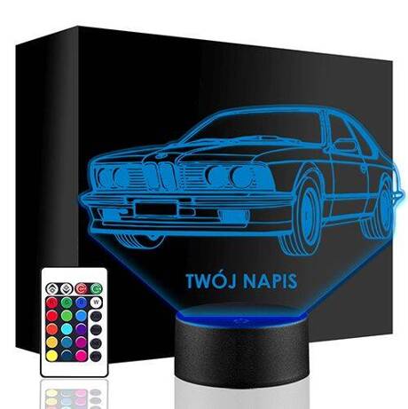 LAMPKA NOCNA LED BMW 635 AUTO AUTKO 3D + PILOT prezent URODZINY statuetka