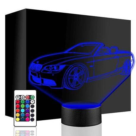 LAMPKA NOCNA LED BMW E39 AUTO AUTKO 3D + PILOT prezent URODZINY statuetka