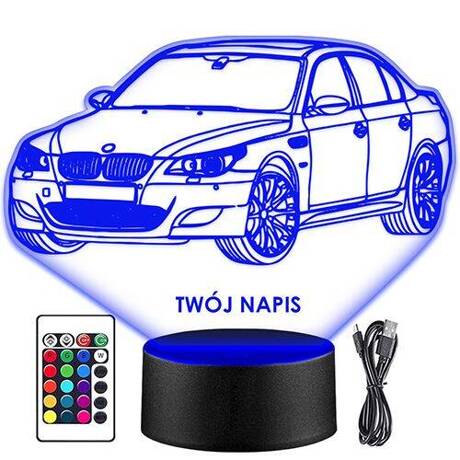 LAMPKA NOCNA LED BMW E50 AUTO AUTKO 3D + PILOT prezent URODZINY statuetka