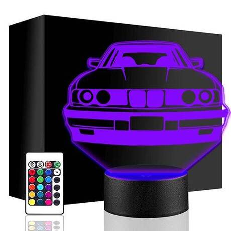 LAMPKA NOCNA LED BMW M5 AUTO AUTKO 3D + PILOT prezent URODZINY statuetka