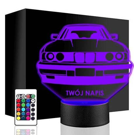 LAMPKA NOCNA LED BMW M5 AUTO AUTKO 3D + PILOT prezent URODZINY statuetka