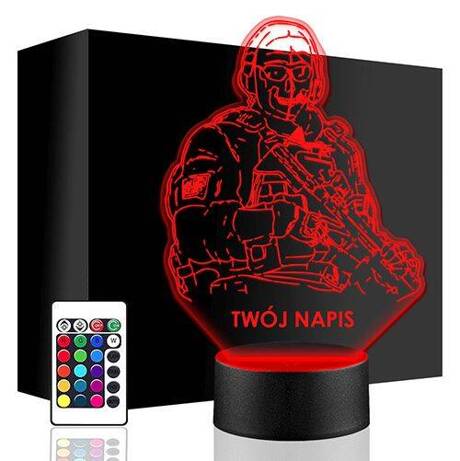 LAMPKA NOCNA LED CALL OF DUTY GRA 3D + PILOT prezent URODZINY statuetka