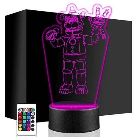 LAMPKA NOCNA LED FNAF BONBON GRA 3D + PILOT prezent URODZINY statuetka